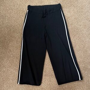 Aritzia Black Knit Pants with White Stripes